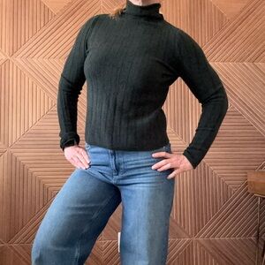 Madewell Women's Dark Green Turtleneck Sweater
